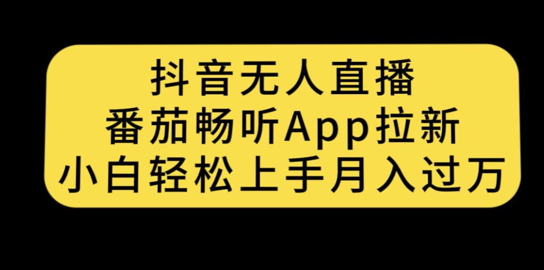 【第6013期】抖音无人直播，番茄畅听APP拉新，小白轻松上手月入过万