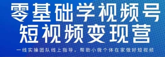 0基础学视频号短视频变现，适合新人学习的短视频变现课