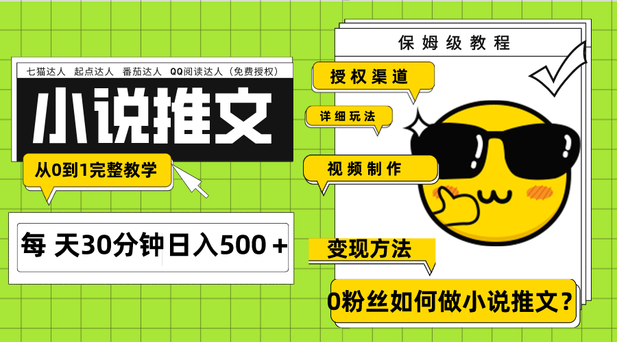 【6367期】Ai小说推文项目，每天20分钟日入500＋从0到1完整项目教学（7节课）