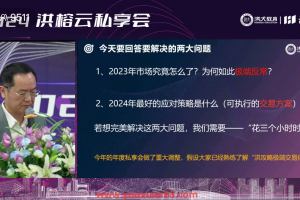 【6752期】2024洪榕私享会 -洪榕云私享会2023.12.31视频（5小时 ）