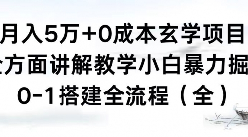 【6823期】月入5万+0成本玄学项目，全方面讲解教学，0-1搭建全流程（全）小白暴力掘金