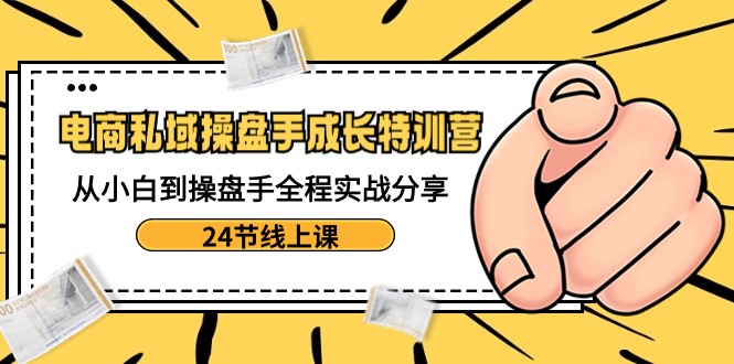 【6886期】电商私域操盘手成长特训营：从小白到操盘手全程实战分享-24节线上课