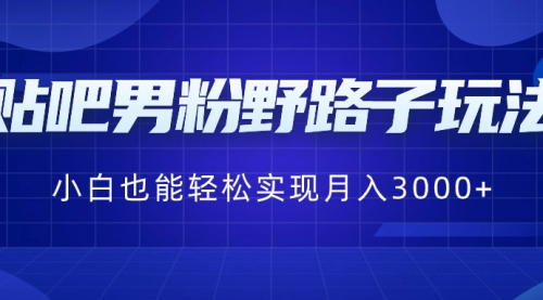 【6903期】贴吧男粉野路子玩法，小白也能轻松实现月入3000+