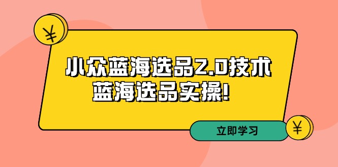 【7112期】拼多多培训33期：小众蓝海选品2.0技术-蓝海选品实操