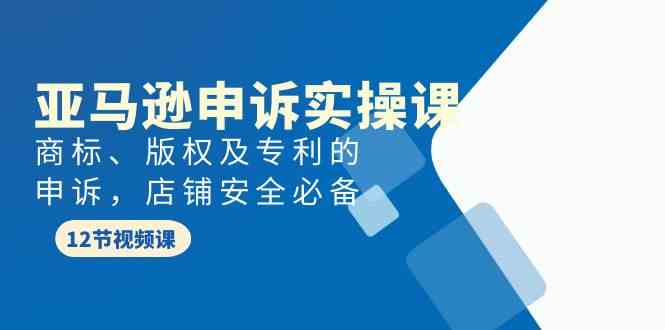 【7413期】亚马逊申诉实战课，商标、版权及专利的申诉，店铺安全必备