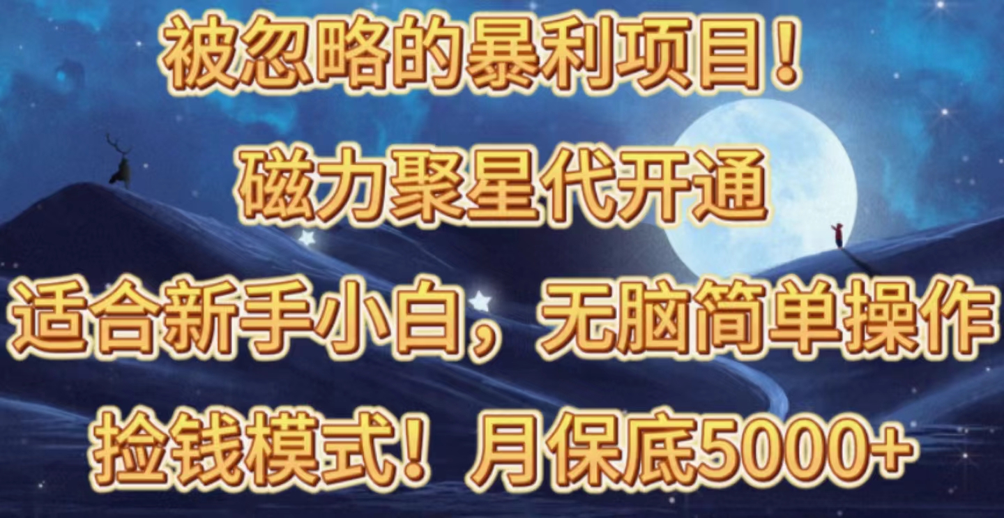 【7619期】被忽略的暴利项目！磁力聚星代开通捡钱模式，轻松月入五六千