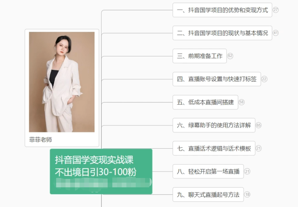 【7856期】抖音国学变现项目：不出境日引30-100粉实战课程