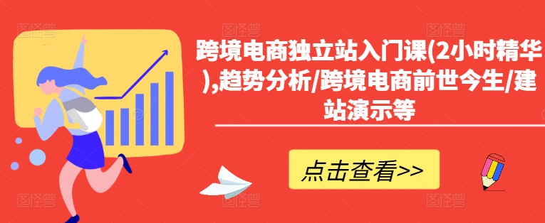 【8089期】跨境电商独立站入门课(2小时精华),趋势分析/跨境电商前世今生/建站演示