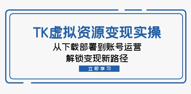 【8360期】TK虚拟资料变现实操：从下载部署到账号运营，解锁变现新路径