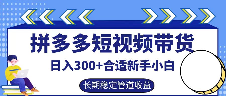 【8379期】拼多多短视频带货日入300+，实操账户展示看就能学会