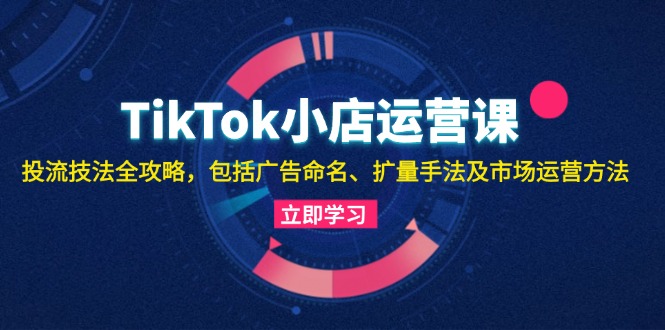 【8499期】TikTok小店运营课：投流技法全攻略，包括广告命名 扩量手法及市场运营方法