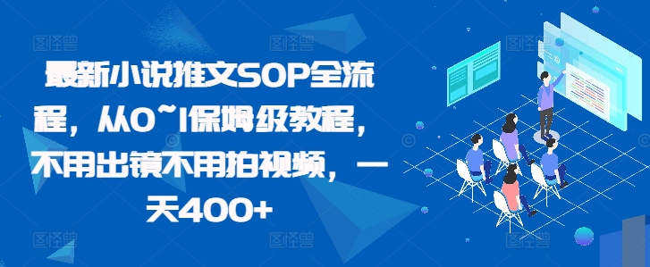 【8560期】最新小说推文SOP全流程，从0~1保姆级教程，不用出镜不用拍视频，一天400+