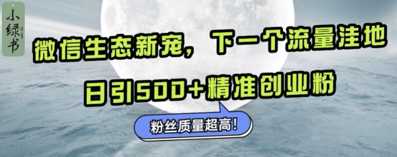 【8633期】微信生态新宠小绿书：下一个流量洼地，日引500+精准创业粉