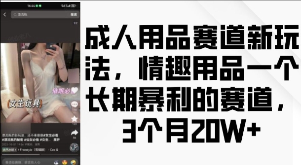 【8687期】成人用品赛道新玩法，情趣用品一个长期暴利的赛道