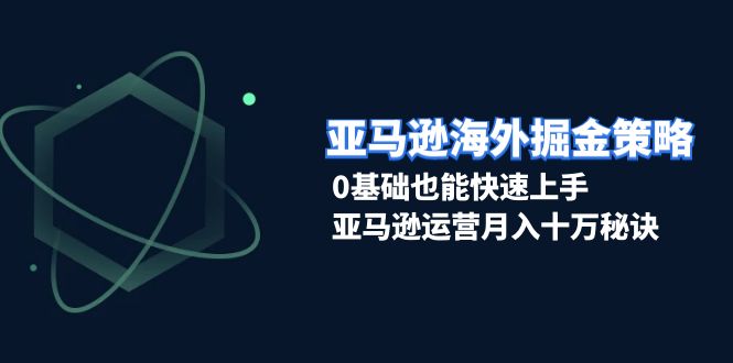 【8733期】亚马逊海外掘金策略，0基础也能快速上手，亚马逊运营月入十万秘诀