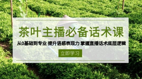 【第8880期】茶叶主播必备话术课 从0基础到专业 提升语感表现力 掌握直播话术底层逻辑插图