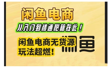 【第8992期】闲鱼电商实战课，从入门到精通秘籍在此，闲鱼电商无货源玩法超燃!插图