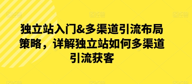 【第9106期】独立站入门&多渠道引流布局策略，详解独立站如何多渠道引流获客插图